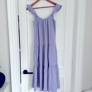 Lavender tiered maxi dress, 100% cotto , adjustable straps